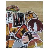 50 New Cowboy Western Theme Aesthetic Stickers for Water Bottles, Laptops, Scrapbooking Etc *E