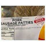 Frozen Fully Cooked Pork Sausage Patties - 3 lb Bag