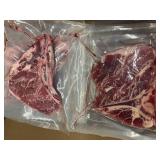 Box of Frozen Beef T-Bone Steaks - Needle Tenderized Approx 7 lbs