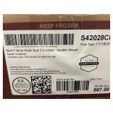 Box of Frozen Beef T-Bone Steaks - Needle Tenderized Approx 7 lbs