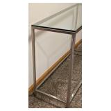 Rectangular Glass & Chrome Sofa Table