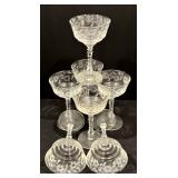 Set of Beautiful Vintage Etched Stemware