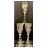 Set of Beautiful Vintage Etched Stemware