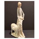 Female Figure with Ewe & Lamb China Figure