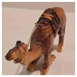 Set of 4 Vintage Carved Wooden Camels