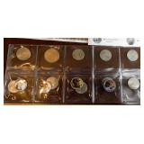 Lewis and Clark Expedition, colored nickel collector set, 14 unique coins showing their various stops