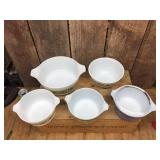 Vintage 5 Pyrex Bowls - Nice