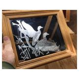 Vintage Woodducks Frosted Mirrors