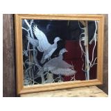 Vintage Woodducks Frosted Mirrors