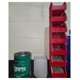 Lot of Nail Storage Bins with Assorted Nails and Screws