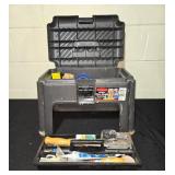 Rubbermaid Step Stool Tool Box with Assorted Hand Tools and Supplies