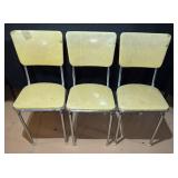 Set of 3 Vintage Chrome and Vinyl Chairs