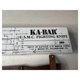 KA-BAR USMC Fighting Knife with Leather Sheath