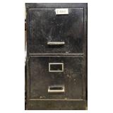 Used Two-Drawer Metal File Cabinet with Pull Handles