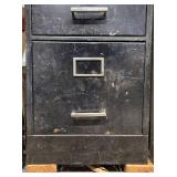 Used Two-Drawer Metal File Cabinet with Pull Handles