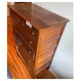 Vintage Wooden Dresser with 5 Drawers - 48" x 30" x 17"