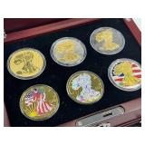 6pc Vision of Liberty American Silver Eagle Collection in Cherrywood Box