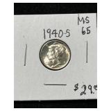 1940-S US MERCURY DIME MS65