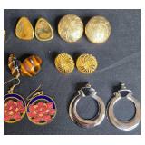 Collection of Vintage and Decorative Earrings and Clip-On Jewelry - displays not included