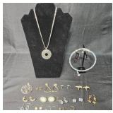 Collection of Jewelry Items Including Necklaces, Ring and Earrings - displays not included