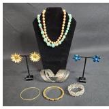 Collection of Vintage Jewelry including Necklaces, Earrings, and Bracelets - display not included