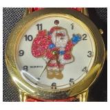 Lot of 3 Vintage Santa Clause Themed Quartz Watches with Red Bands - untested