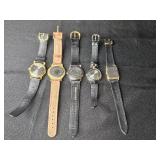 Set of 5 Vintage Fashion Watches - Includes Varieties with Different Styles - untested