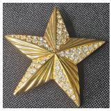 Collection of 5 Vintage Stars and Floral Brooches with Rhinestones