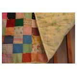 (2) Vintage Handmade Baby Crib Tied-Quilts