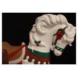 Vintage Ceramic Projects Started…Christmas Carousel Horse Poinsettia and Santa’s Toy Bag w/Largest 13-Inch…