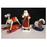 Vintage Holiday DeCor...Musical Rocking Horse, Father Christmas Santa Etc