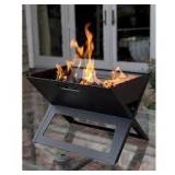 Fire Sense HotSpot Notebook Portable Charcoal Grill in Black