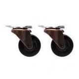 Everbilt 2 in. Black Soft Rubber and Copper Swivel Plate Caster with 80 lb. Load Rating (2-Pack)