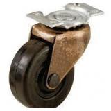 Everbilt 2 in. Black Soft Rubber and Copper Swivel Plate Caster with 80 lb. Load Rating (2-Pack)