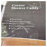 Black 3 Shelf Shower Caddy Rust Proof Easy To Install Complete Accessories Open Box