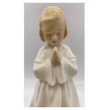 Vintage Lithograph of The Sermon on the Mount and ROYAL DOULTON Porcelain Figurine - Bedtime