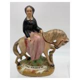 Pair of Vintage Antique STAFFORDSHIRE Prince & Princess Equestrian Figurines