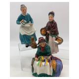 Vintage ROYAL DOULTON Women Figurines - The Orange Lady, The Favourite and Silks & Ribbons