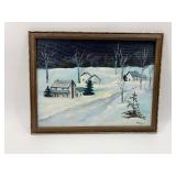 Vintage Original WINTER Oil Painting by SMEARER