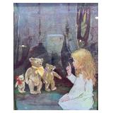 Adorable Vintage JESSIE WILCOX SMITH Lithograph Art with ROYAL DOULTON Porcelain Figurine - And so to Bed