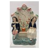 Antique Victorian STAFFORDSHIRE Porcelain Figurines - Pair of Bookends