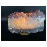 Beautiful Natural Amethyst Geode Cluster Tea Light Candle Holder