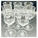 Vintage BACCARAT "Capri Optic" Crystal White Wine Glasses - QTY 8