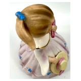 Vintage 1963 SCHMID BROTHERS Ceramic Girl Figure Music Box