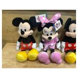 Lot of Mickey and Minnie Mouse Stuffed Animals (3 of each)