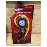 HUSKY 1/4" x 25 ft Recoil Air Hose with Inflation Gun/Gauge