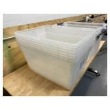 STERLITE Lot of 7- 56 QT. and 2- 64 QT Plastic Bins (no covers)