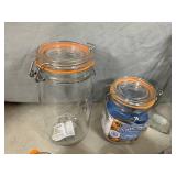 Large Lot of New Kilner Presertve Jars, Oil Bottles, Clip-Top Jars, Etc