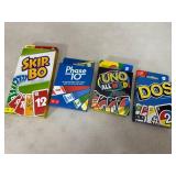 4 New Card Games - Dos, Skip-Bo, Phase 10, UNO