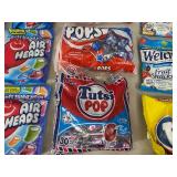 Assorted Candy, Vanilla Tootsie Rolls, Air Heads, Mamba, Dots, Fruit Snacks, and More